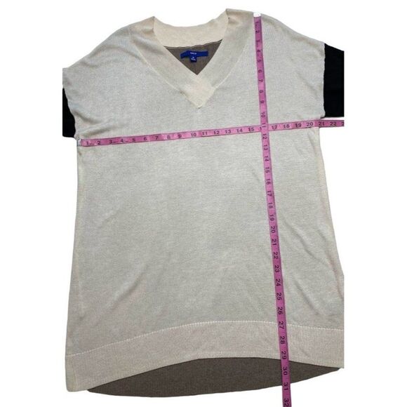 Apt 9 Beige Black Brown V Neck Lightweight Sweater sz Medium NEW‎ - Picture 2 of 8